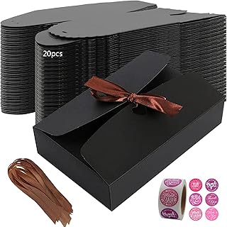 20 Pack Black Gift Boxes 20.8x14x5 cm with
