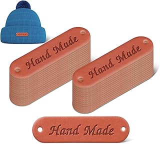 30pcs Handmade Leather Tags for Crochet Items