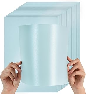 BEISHIDA 30 Sheets Sky Blue A4 Shimmer Cardstock Paper