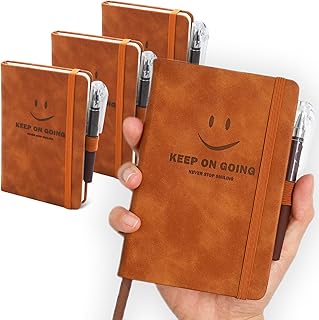 Smile Pocket Notebooks with Pens, 3-Pack Softcover Mini Memo