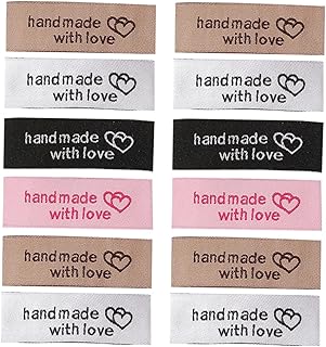 Parliky 80 Pcs Handmade Fabric Clothing Tags