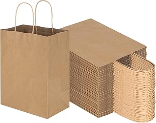 Toovip 100 Pack Medium Kraft Paper Bags