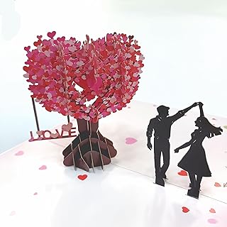 AUPOINT 3D Romantic Heart Tree Love Greeting Card