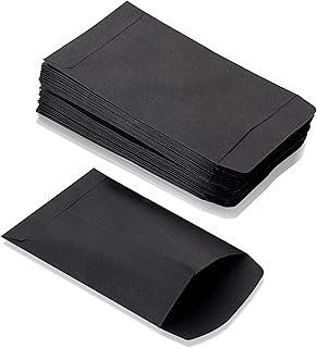 100Pcs Mini Black Envelopes for Seeds, Coins, Beads