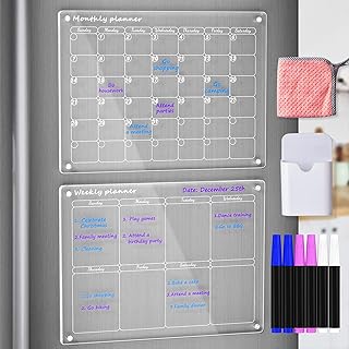Acrylic Magnetic Fridge Calendar Set