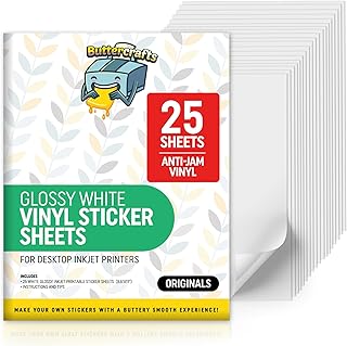 Premium Vinyl Sticker Paper 25 Sheets, 8.5