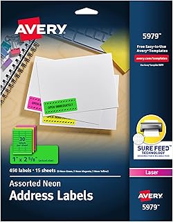 Avery Neon Address Labels, 1″ x 2-5/