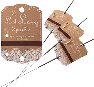 100pcs Rustic White Lace Wedding Sparkler Tags with Match Holder