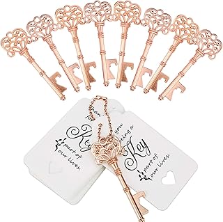 60 PCS Vintage Skeleton Key Bottle Openers with Escort Card Tag and Key Chain