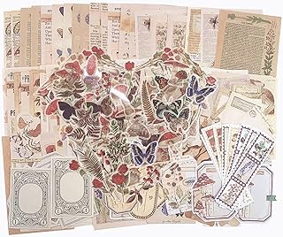 AUXIN 200 Pcs Vintage Scrapbook Supplies Pack