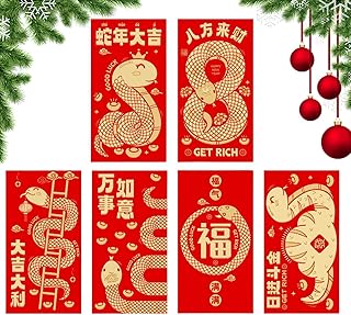 Gold Foil Year of The Snake Red Envelope