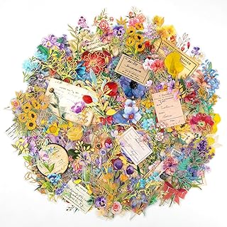 240Pcs Transparent Flower Stickers
