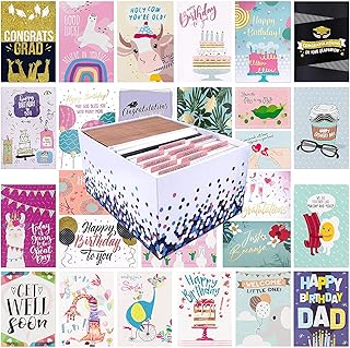 100 All Occasion Greeting Cards with Organizer Box