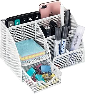 VANRA Metal Mesh Desk Organizer with 6 Compartments