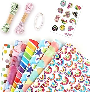 Mumoo Cat Rainbow Gift Wrap Set, 6 Sets