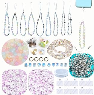 Beaded Phone Chain Charm Kit - Makes 10 Wrist Straps
