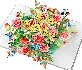 Happy Birthday Floral 3D Popup Greeting Card