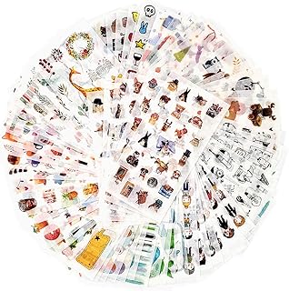 72 Sheets Washi Paper Stickers 12 Themes Assorted