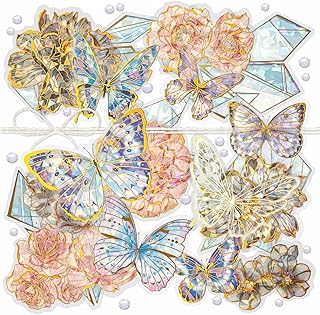 3 Packs Golden Holographic Butterfly Stickers