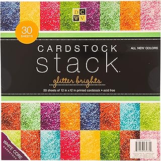 DCWV 12x12 Solid Glitter Paper Stack