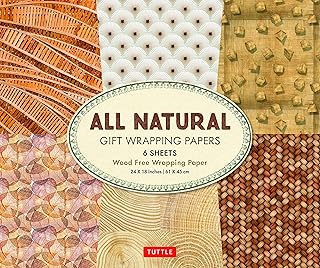 6 Sheets All Natural Gift Wrapping Papers